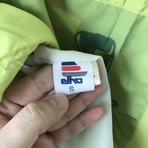 vintage Elho Freestyle jacket windbreaker Lime Green Patches Size Small - Picture 16 of 16